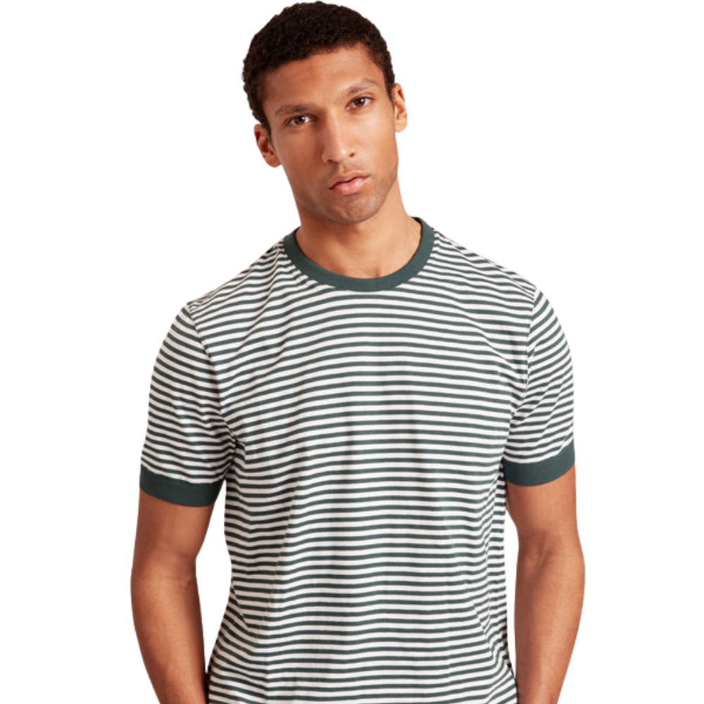 Camiseta clássica listrada de algodão