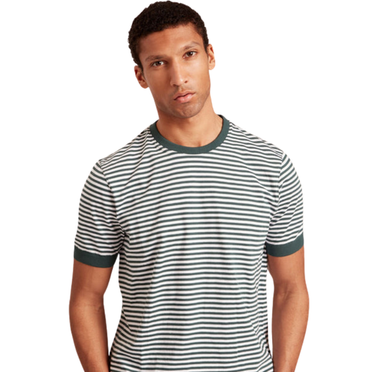 Camiseta clássica listrada de algodão