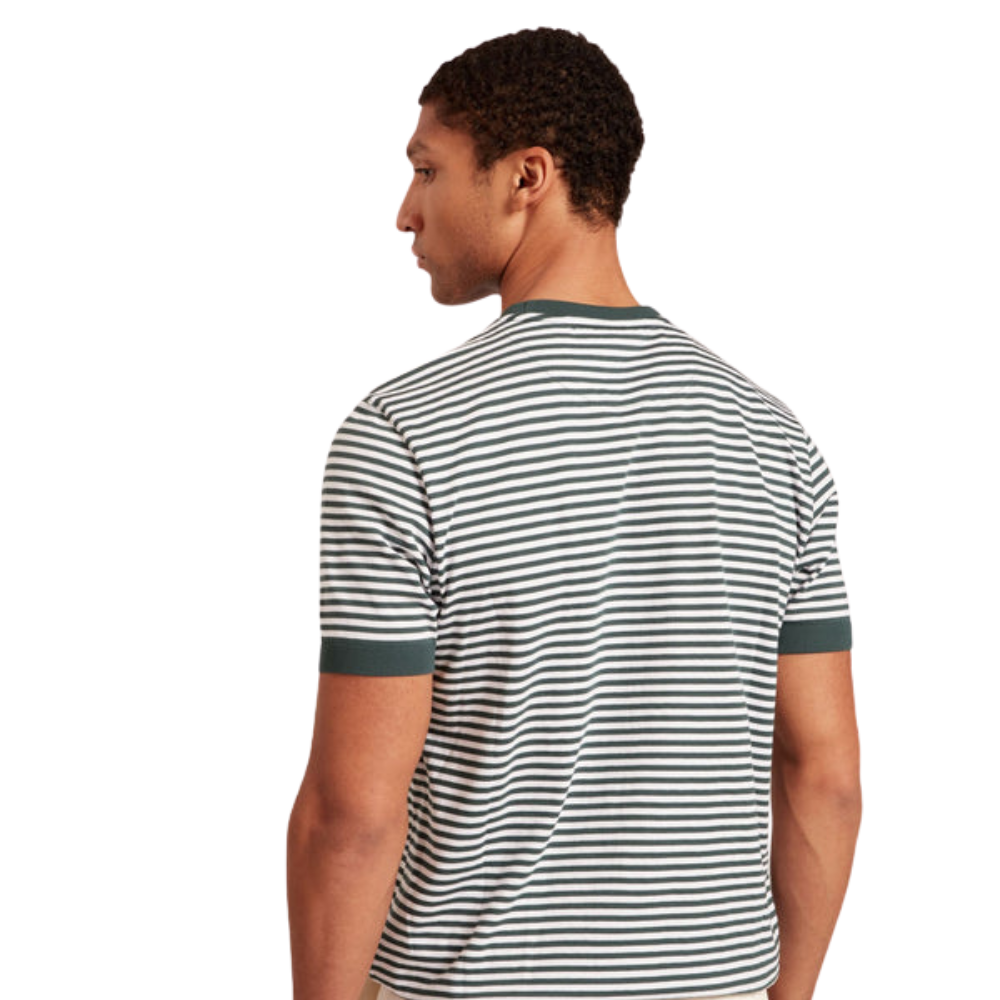 Camiseta clássica listrada de algodão